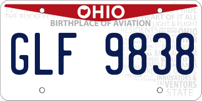 OH license plate GLF9838