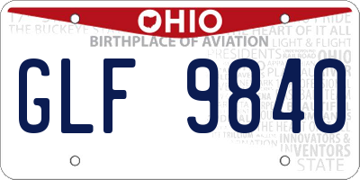 OH license plate GLF9840