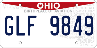 OH license plate GLF9849