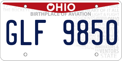 OH license plate GLF9850