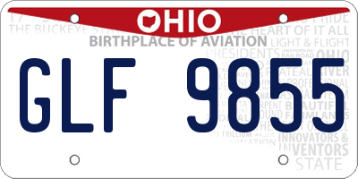 OH license plate GLF9855