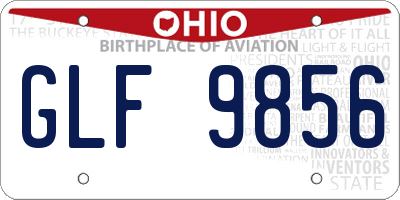 OH license plate GLF9856