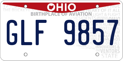 OH license plate GLF9857