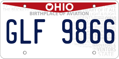OH license plate GLF9866