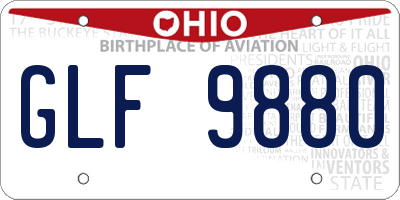OH license plate GLF9880