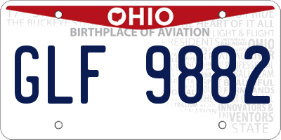 OH license plate GLF9882
