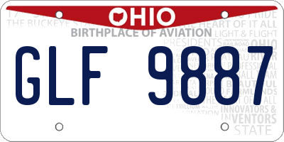 OH license plate GLF9887