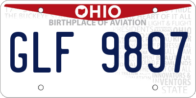 OH license plate GLF9897