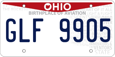 OH license plate GLF9905