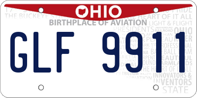 OH license plate GLF9911