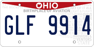 OH license plate GLF9914