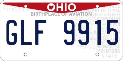 OH license plate GLF9915