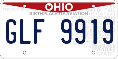OH license plate GLF9919