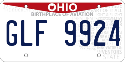 OH license plate GLF9924