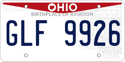 OH license plate GLF9926