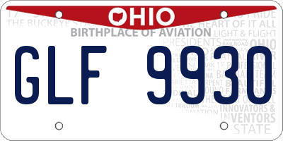 OH license plate GLF9930