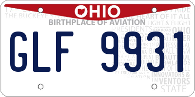 OH license plate GLF9931