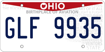 OH license plate GLF9935