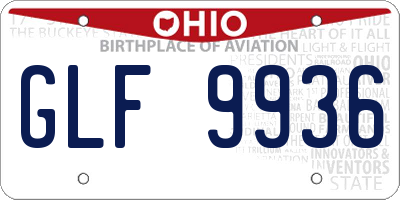 OH license plate GLF9936