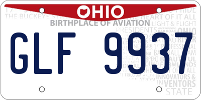 OH license plate GLF9937