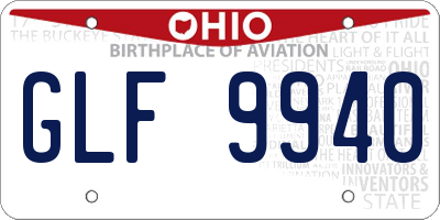 OH license plate GLF9940