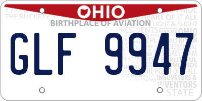 OH license plate GLF9947