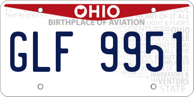 OH license plate GLF9951