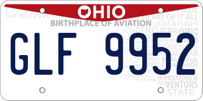 OH license plate GLF9952