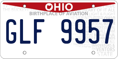 OH license plate GLF9957