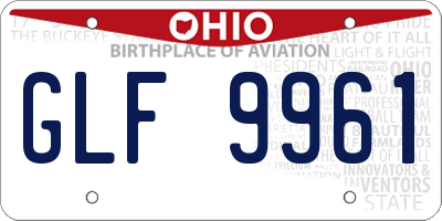 OH license plate GLF9961