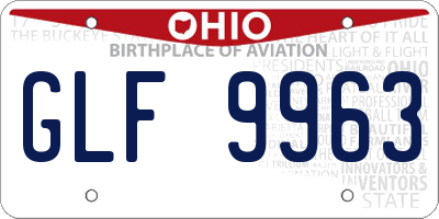 OH license plate GLF9963