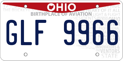 OH license plate GLF9966