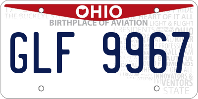 OH license plate GLF9967