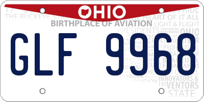 OH license plate GLF9968