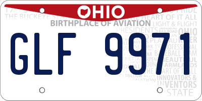 OH license plate GLF9971