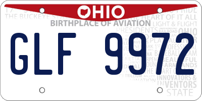OH license plate GLF9972