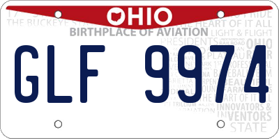 OH license plate GLF9974