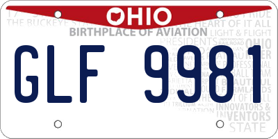 OH license plate GLF9981