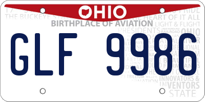 OH license plate GLF9986