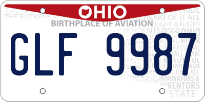 OH license plate GLF9987