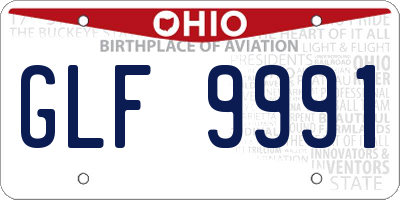 OH license plate GLF9991