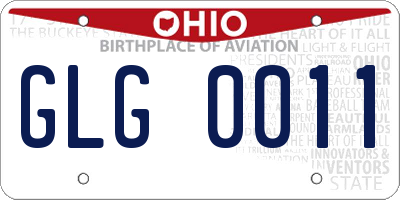 OH license plate GLG0011