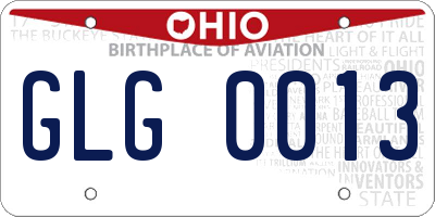OH license plate GLG0013