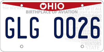 OH license plate GLG0026