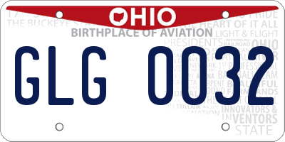 OH license plate GLG0032