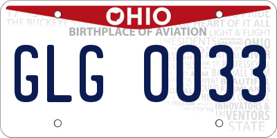 OH license plate GLG0033