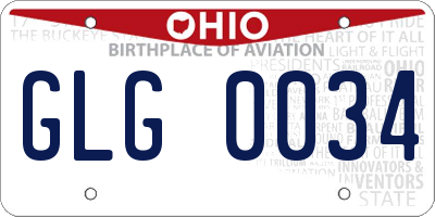 OH license plate GLG0034