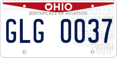 OH license plate GLG0037