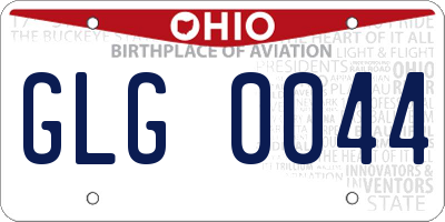 OH license plate GLG0044