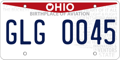 OH license plate GLG0045